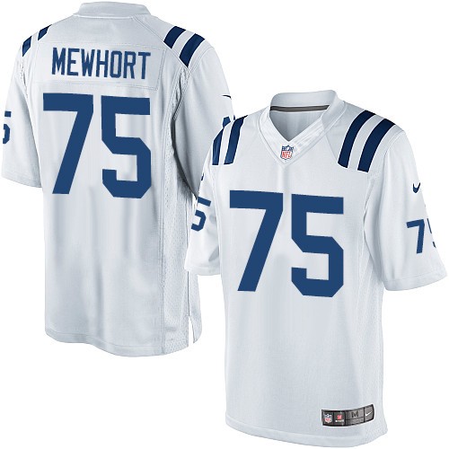 Men's Limited Jack Mewhort Nike Jersey White Road - #75 NFL Indianapolis Colts